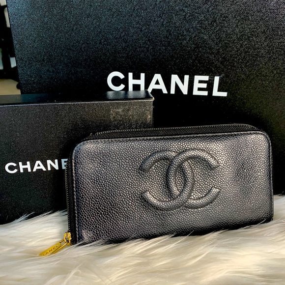 CHANEL Handbags - Chanel caviar long zip wallet